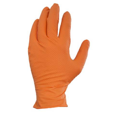 CATCH ORANGE NITRILE POWDER FREE TEXTURED GLOVES 10 100 XXL