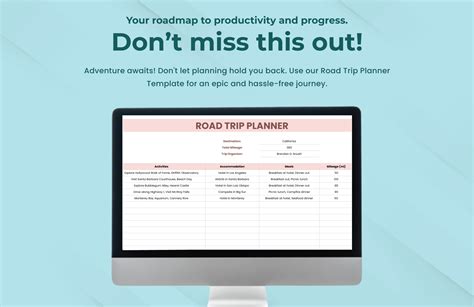 Road Trip Planner Template in Excel, Google Sheets - Download ...