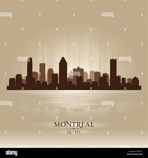 Montréal Québec City Skyline Silhouette Vector Illustration Image