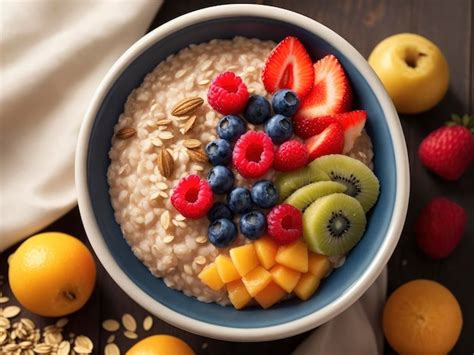 Premium AI Image | oats meal with fruits