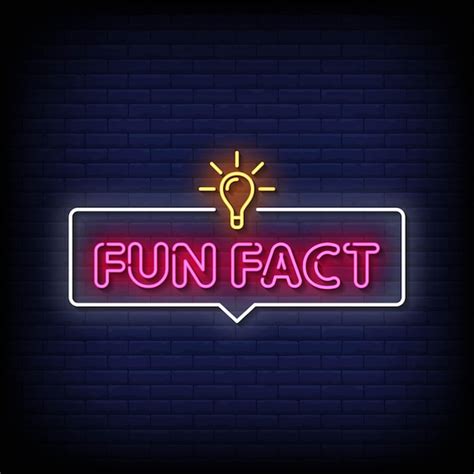 Premium Vector Neon Sign Fun Fact With Brick Wall Background Vector