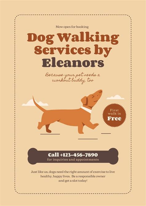 Printable Dog Walking Flyer Template - Free Printable