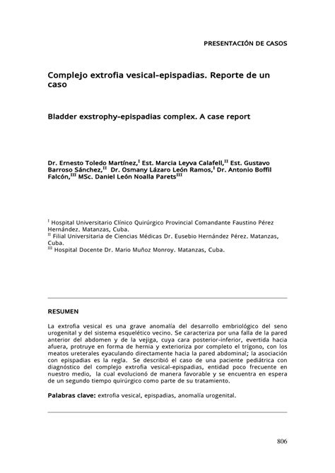 Pdf Bladder Exstrophy Epispadias Complex A Case Report