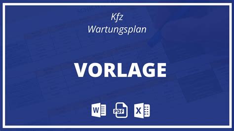 Kfz Wartungsplan Vorlage WORD EXCEL PDF