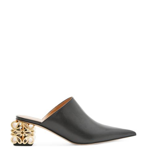 Loewe Leather Anagram Heeled Mules Harrods Us