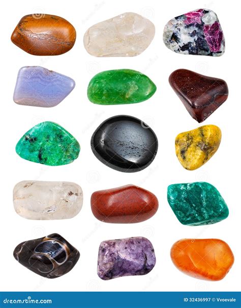 Set Of Semi Precious Stones Stock Image Image Of Obsidian Pebble