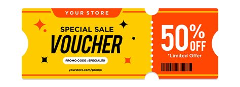 Yellow And Orange Special Sale Coupon Template With Exclusive Offer Up