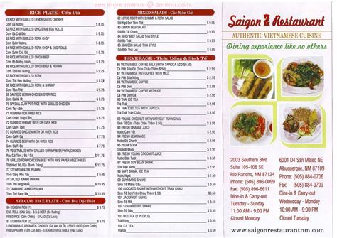 Online Menu Of Saigon Restaurant Rio Rancho New Mexico Zmenu