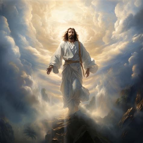 Jesus Descending From Heaven Premium Ai Generated Image