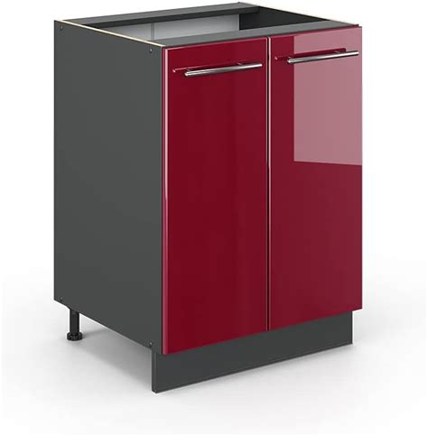 Vicco K Chenunterschrank Fame Line Bordeaux Hochglanz Anthrazit Cm