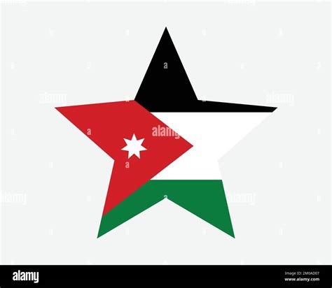 Jordan Star Flag Jordanian Star Shape Flag Hashemite Kingdom Of Jordan Country National Banner