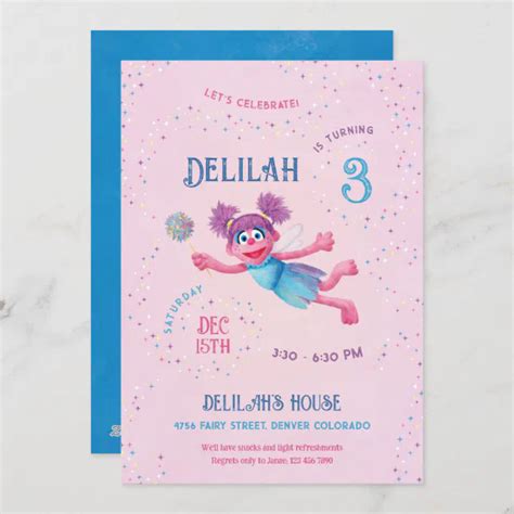 Abby Cadabby Sesame Street Birthday Party Invitation Zazzle