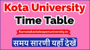 Kota University Time Table Release Soon Uok Ac In Uok Ba Bsc