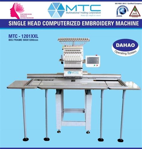 Automatic Mtc Computerized Embroidery Machine Single Head 12 Needles Mtc 1201xxl 200v 50hz At