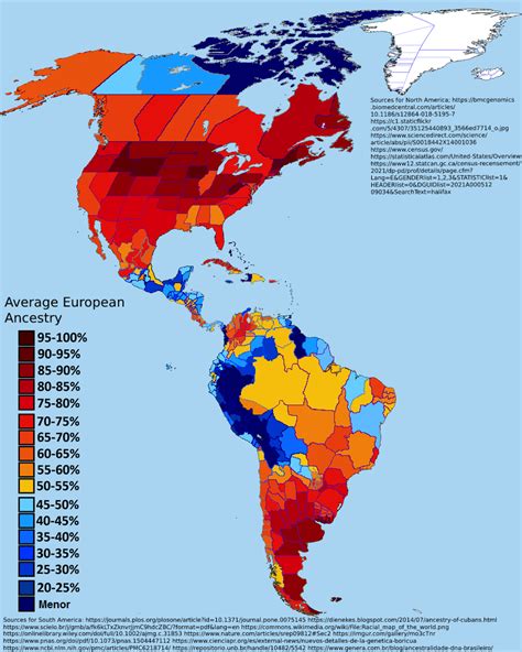 European Ancestry Map of the American continents : r/USCensus2020