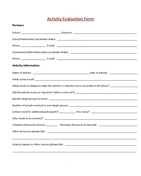 2024 Activity Evaluation Form Fillable Printable Pdf And Forms Handypdf