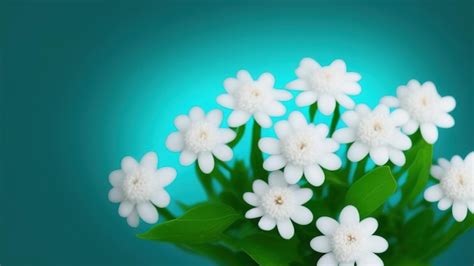 Premium Photo Beautiful White Flower On Blue Background