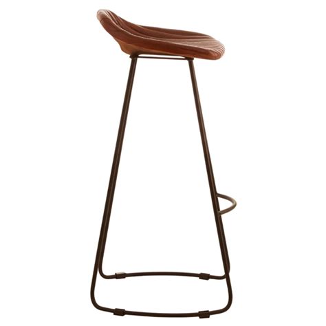 Australis Tan Leather Bar Stool With Iron Sled Base Furniture In Fashion