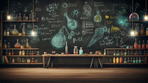 Premium Photo Chalkboard With Science Class Background