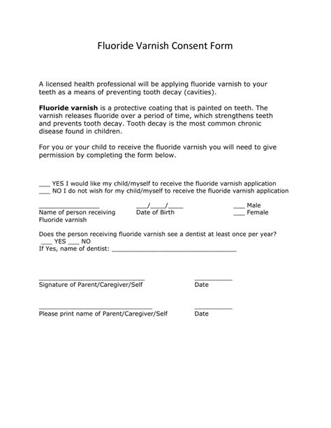 North Dakota Fluoride Varnish Consent Form Fill Out Sign Online And