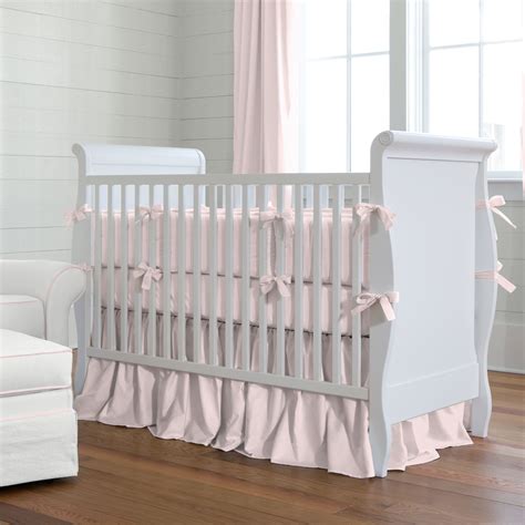 Solid Pink Baby Crib Bedding And Nursery Pink Crib Bedding Mint Crib