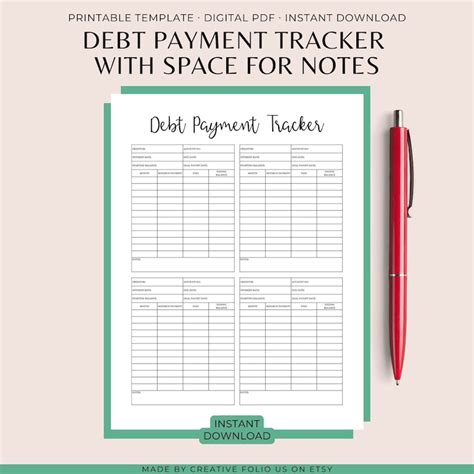 Debt Payoff Tracker Printable Debt Snowball Planner Debt Etsy