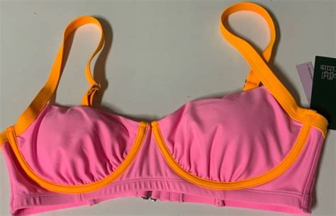 Wild Fable Women S Colorblock Underwire Bikini Top Light Pink Orange