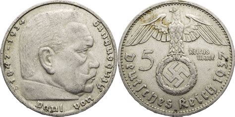 Drittes Reich Reichsmark D Hindenburg Kursm Nze Ss