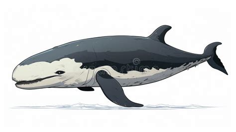 Whale Cartoon Drawing on White Background by Mike Mignola Stock ...