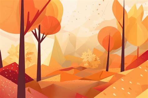 Premium AI Image | An illustration of an autumn forest