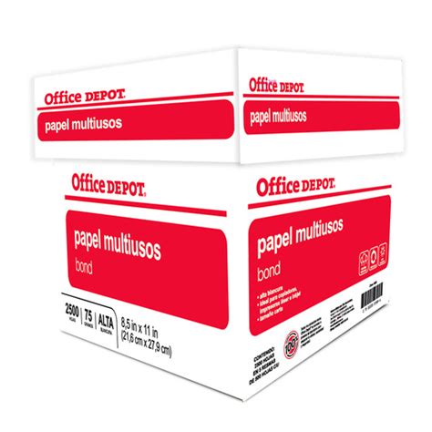 Caja De Papel Office Depot 92283 Carta 2500 Hojas Blanco Office Depot