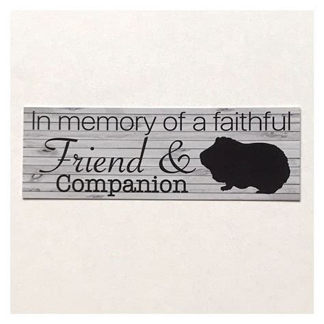 RIP Guinea Pig Memorial Memory Faithful Friend Companion Sign Wall