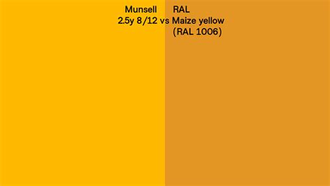 Munsell Y Vs Ral Maize Yellow Ral Side By Side Comparison