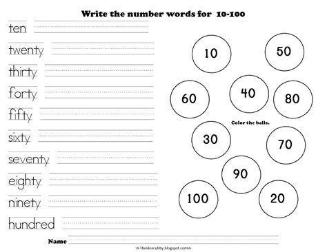 Write Numbers 1 To 100 Worksheets