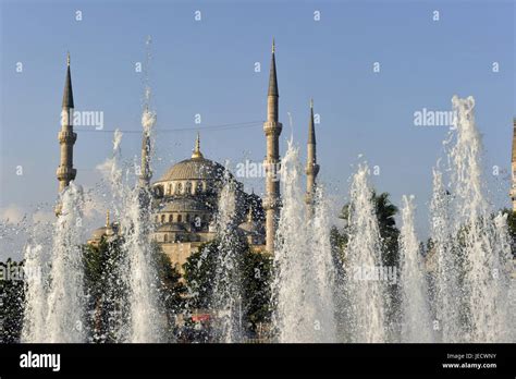 Turkey Istanbul Sultans Ahmeds Mosque Blue Mosque Water Fountains