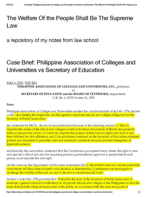 1 Philippine Association Of Colleges And Universities Vs Secretary Of