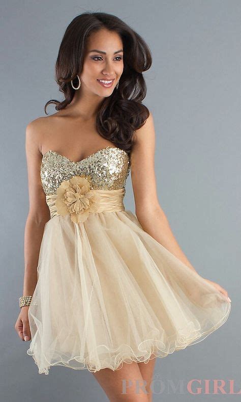 Gold Party Dress Strapless Party Dress Formal Dresses Short