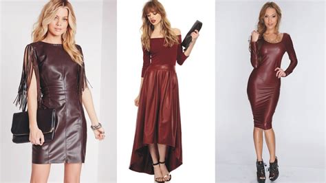 Elegant Burgundy Leather Dress For Active Women Youtube