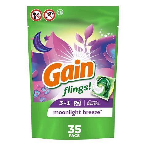 Gain Flings Laundry Detergent Soap Pacs Ct Moonlight Breeze