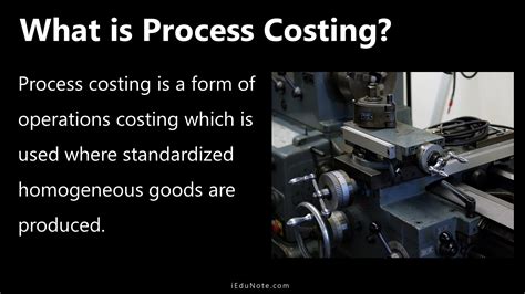 Costeo Por Procesos Definici N Caracter Sticas