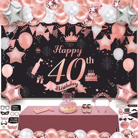 Buy 40th Birthday Decorations For Women 88 Pcs Rose Gold Birthday With