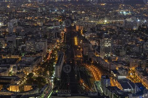 Paris night view aerial panorama 18805159 Stock Photo at Vecteezy