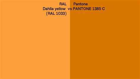 RAL Dahlia Yellow RAL 1033 Vs Pantone 1385 C Side By Side Comparison