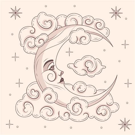 Premium Vector Hand Drawn Crescent Moon Illustration