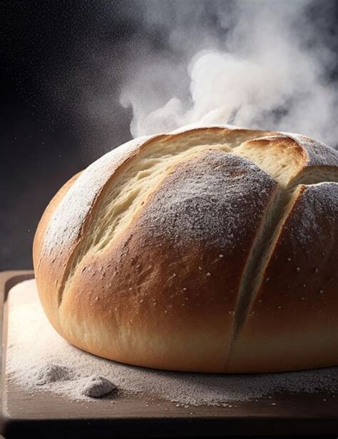 Premium AI Image A Closeup Of A Freshly Baked Loaf Of Bread