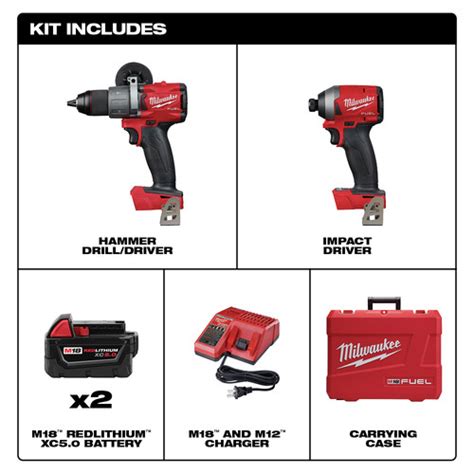 Milwaukee 2997-22 M18 FUEL 2-Tool Hammer Drill-Impact Driver Combo Kit