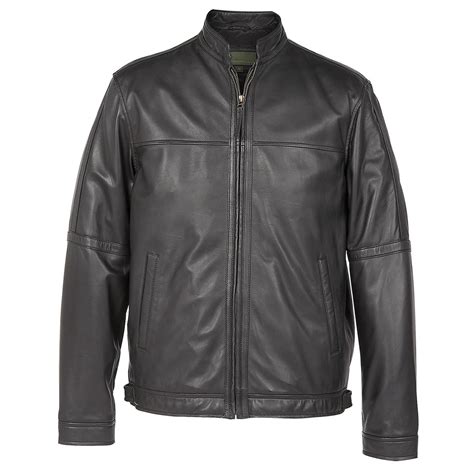 John Mens Black Leather Jacket Hidepark Leather