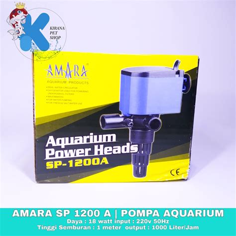 Jual Pompa Aquarium Power Head Amara 1200 Sp1200a Mesin Pompa Celup