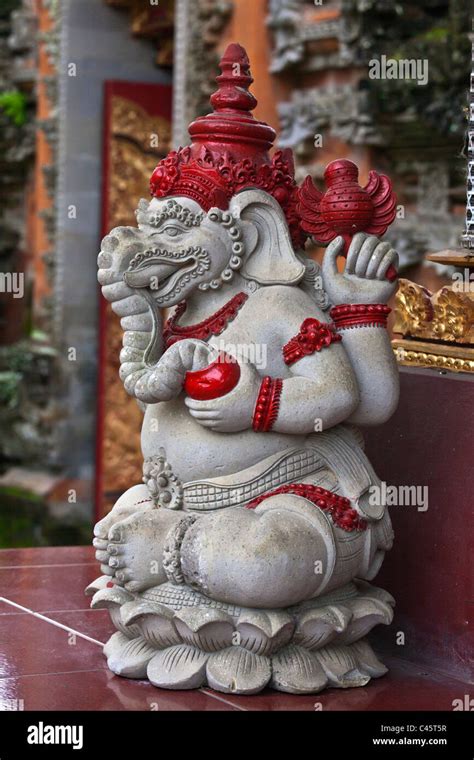 Statue Of The Hindu God Ganesh At Pura Taman Saraswati Ubud Bali