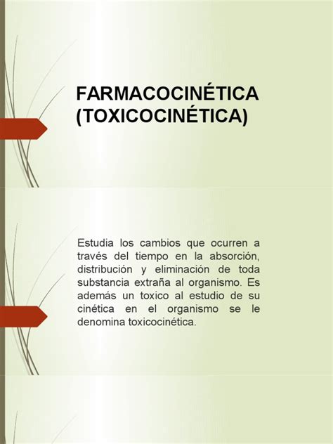 PDF Diapositivas de Farmacocinética Toxicocinética DOKUMEN TIPS